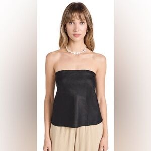 NWT Reformation Spritz Linen Top Black Size L